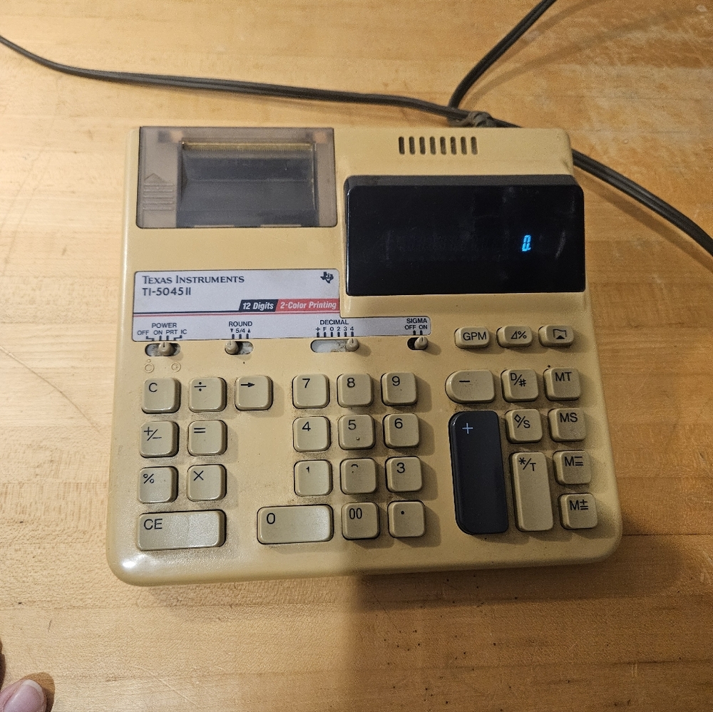 Texas Instruments TI-5045 II Printing Calculator 12 Digit 2 Color Tested&Works